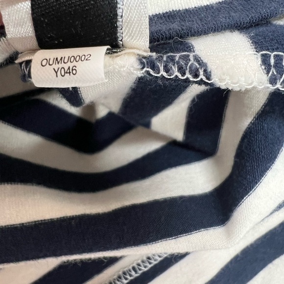 Kate Spade Mini Dress Ruffle Rosette Front Stripe Navy Blue Size Medium - Picture 10 of 12